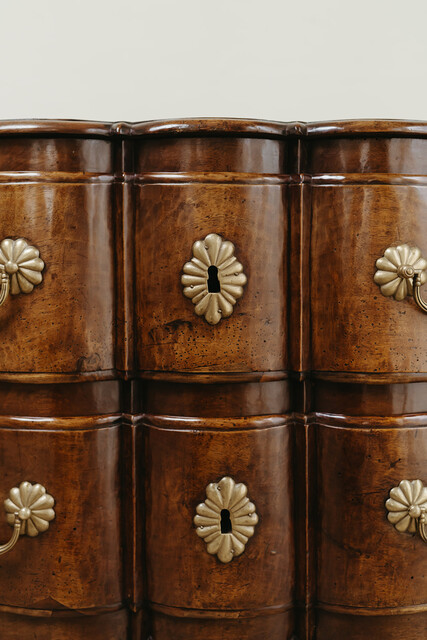 18th century French walnut chest of drawers, quirky feet ...