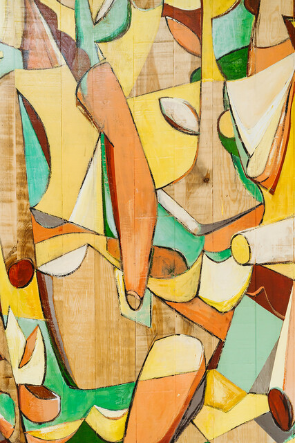 neomodernist/neocubist painting on wood ...