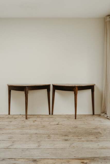 pair of sunkissed walnut console tables ... 