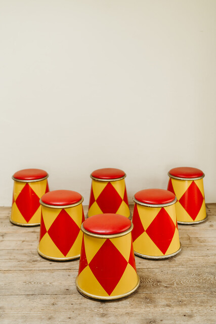 Set of 6 quirky circus stools ..