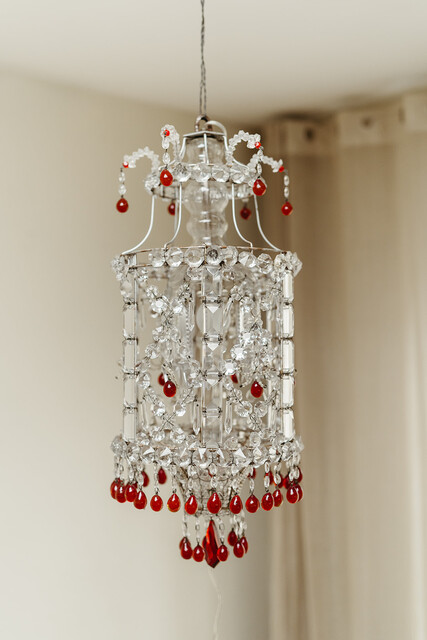 small and charming, Italian glass chandelier ... 