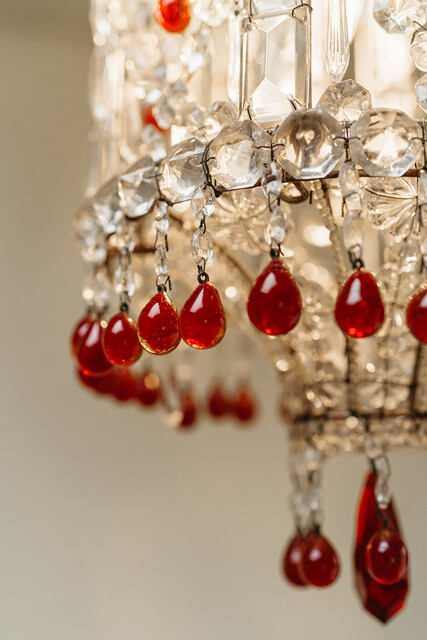 small and charming, Italian glass chandelier ... 