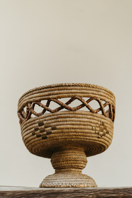 Spanish wicker woven basket ... fine quality ...