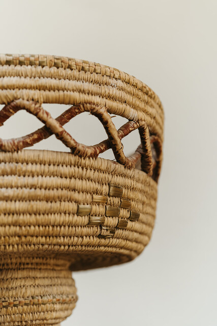 Spanish wicker woven basket ... fine quality ...