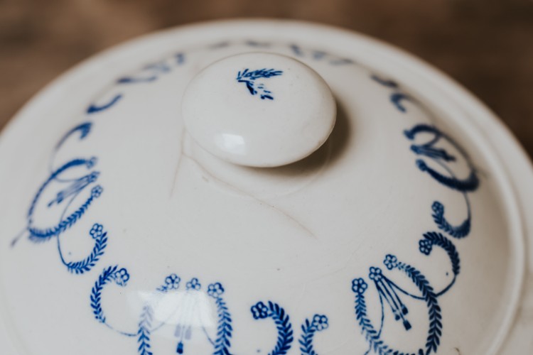 2 French 19th century soup terrines for blue and white lovers 