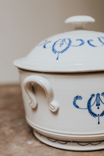 2 French 19th century soup terrines for blue and white lovers 