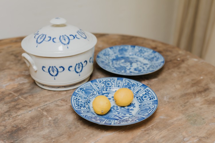 2 French 19th century soup terrines for blue and white lovers 