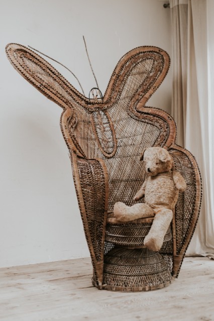butterfly chair and teddybear ...