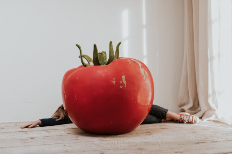 hit by a giant tomato ...
