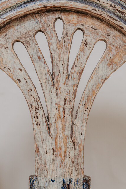 18th century spanish bench, Belgian linen upholstery ...