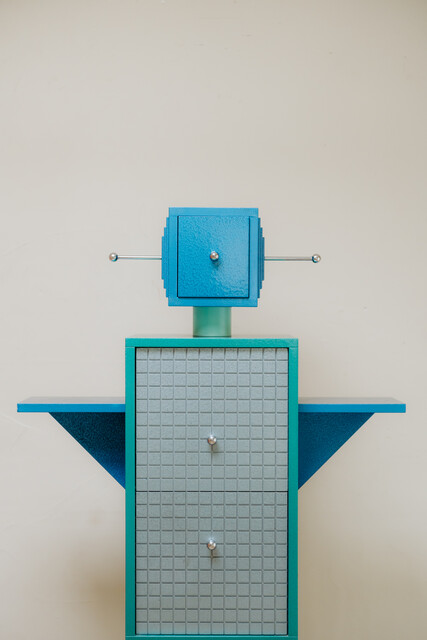 1980's robot cabinet/bar by Studio Mundici, Italy,  Memphis group..