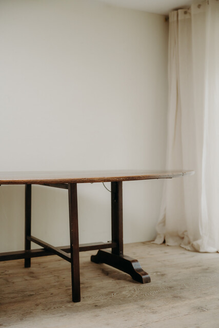 19e eeuwse Franse dennenhouten xl ovale tafel ...