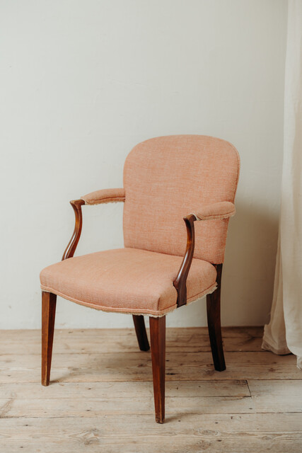 19th century English comfortable armchair ... new upholstery
