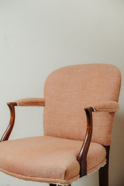 19th century English comfortable armchair ... new upholstery