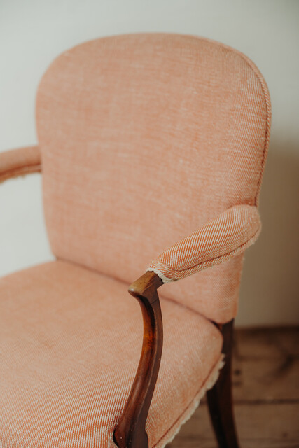 19th century English comfortable armchair ... new upholstery