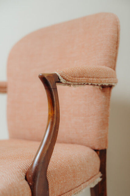 19th century English comfortable armchair ... new upholstery