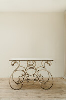 19th century French marbletopped iron garden table ...