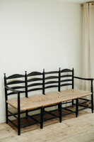 19th century Spanish bench wicker seat..
