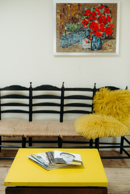 19th century Spanish bench wicker seat..