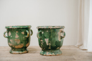 2 xl greenglazed terracotta Castelnaudary planters ...