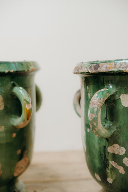 2 xl greenglazed terracotta Castelnaudary planters ...