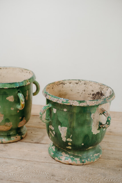 2 xl greenglazed terracotta Castelnaudary planters ...