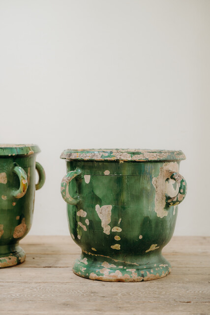 2 xl greenglazed terracotta Castelnaudary planters ...
