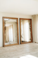a pair of pinewood framed xl mirrors ... can be sold separately..