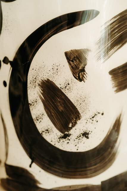 black and white glazed ceramic sidetables/stools ... 