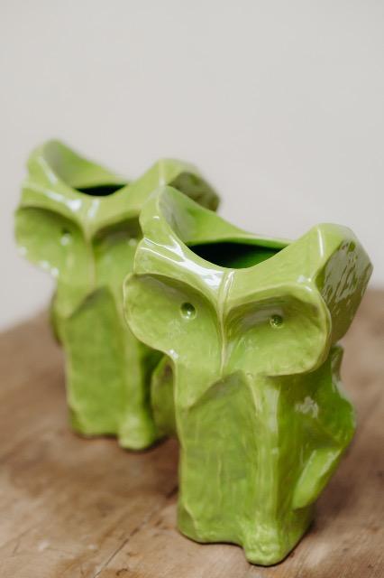 Ceramic owl vases ….