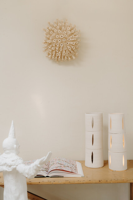 ceramic sculpture ... can be used as wall light/sconce ..