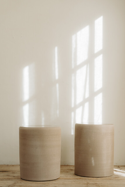 ceramic side tables/stools ...