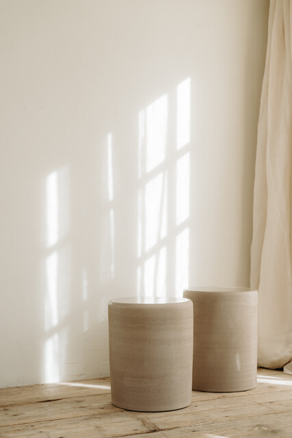 ceramic side tables/stools ...
