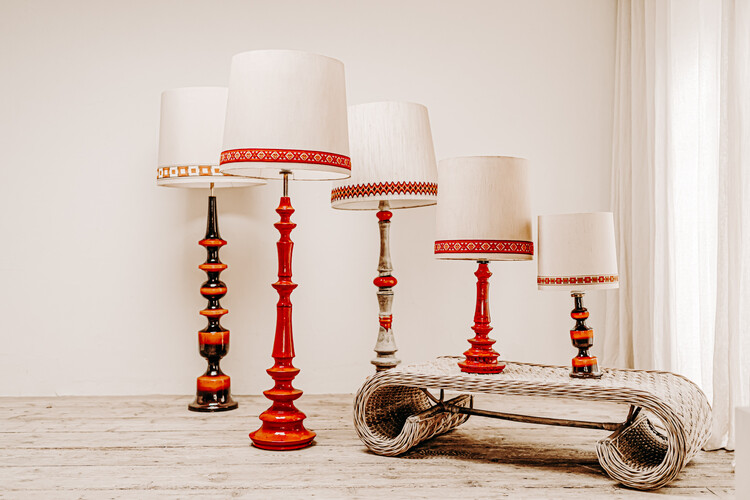 collection of 1970's ceramic lamps ... 