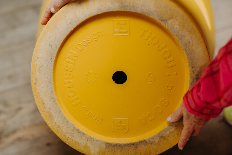 colorful set of Bruno Houssin vintage chairs ...