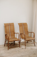 elegant pair of French vintage rattan chairs ...