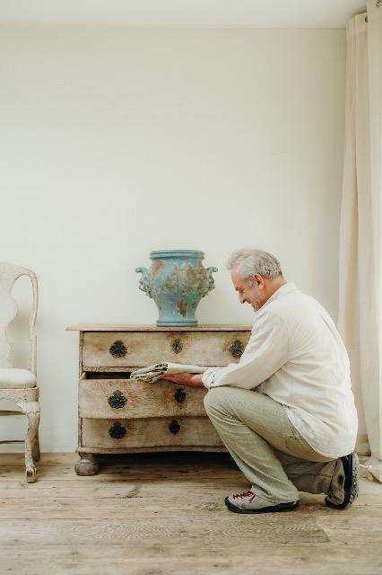 Enameled castiron vase de Rouen .. sublime color ! 