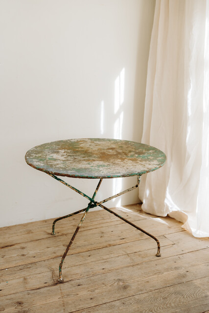 French iron garden table ... lovely worn patina ...