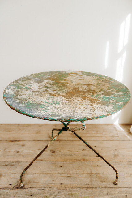 French iron garden table ... lovely worn patina ...