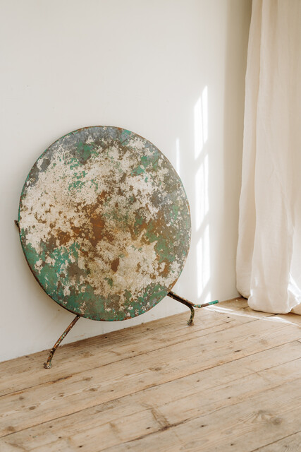French iron garden table ... lovely worn patina ...