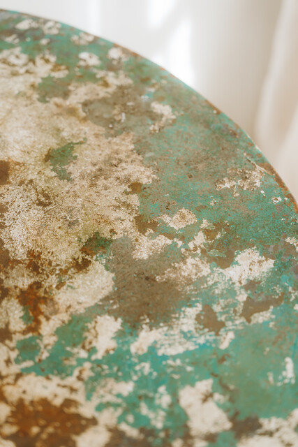 French iron garden table ... lovely worn patina ...