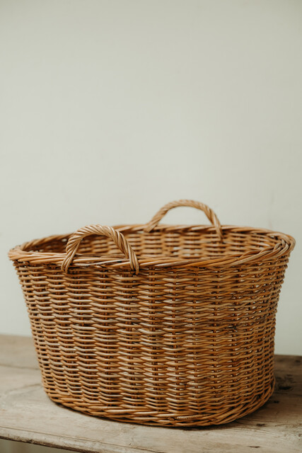French wicker laundry basket ..