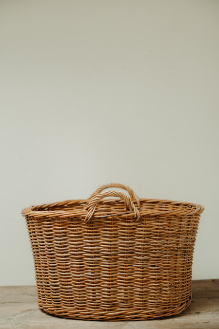 French wicker laundry basket ..