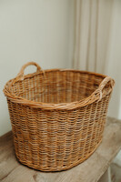 French wicker laundry basket ..