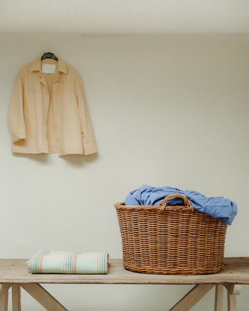 French wicker laundry basket ..