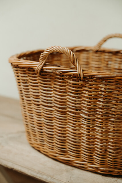 French wicker laundry basket ..