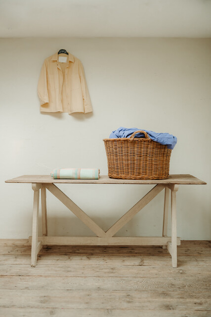French wicker laundry basket ..
