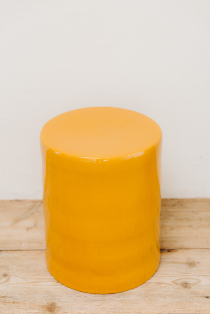glazed ceramic sidetables/stools ...