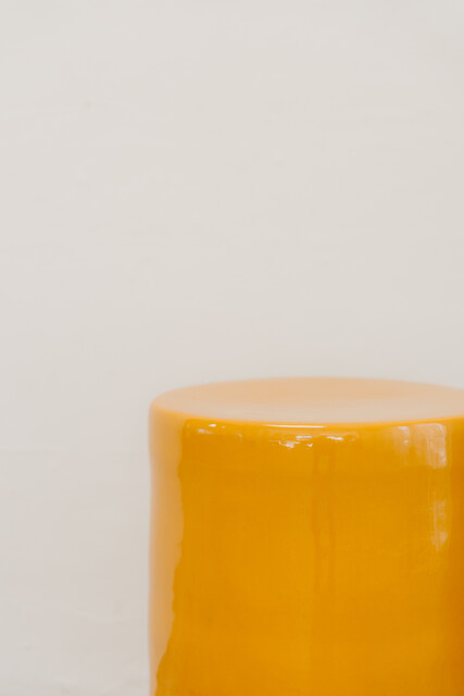 glazed ceramic sidetables/stools ...