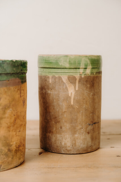 greenglazed terracotta vase/urn ... one sold ...